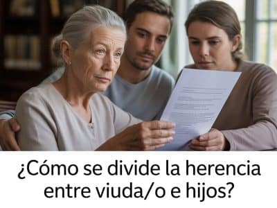 División herencia viuda e hijos